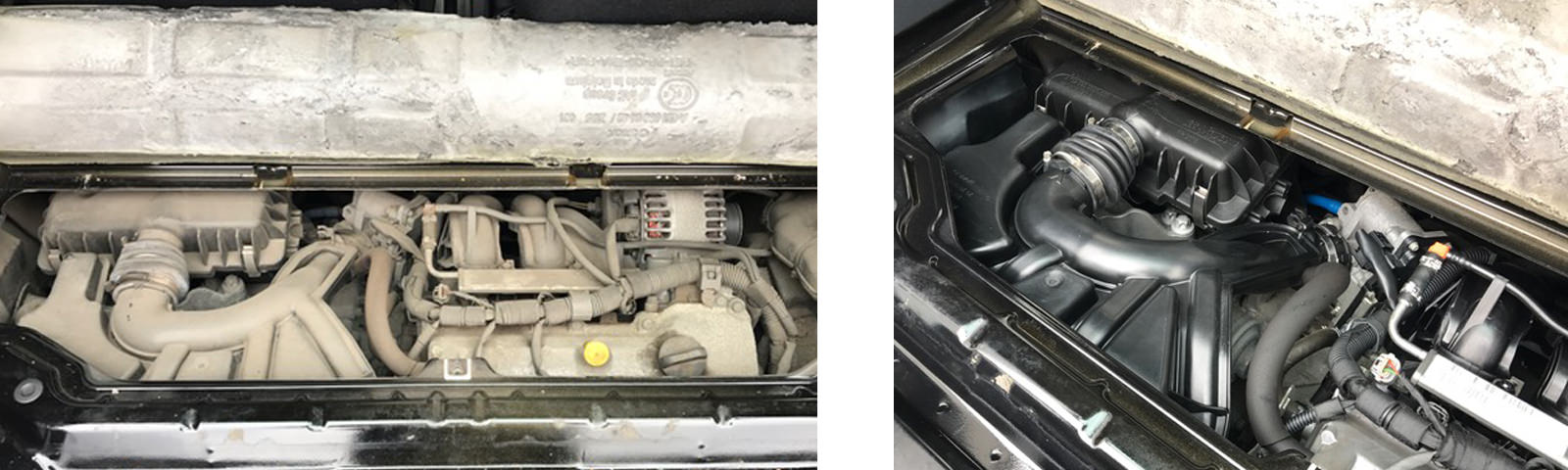 Trockeneisreinigung eines Motors